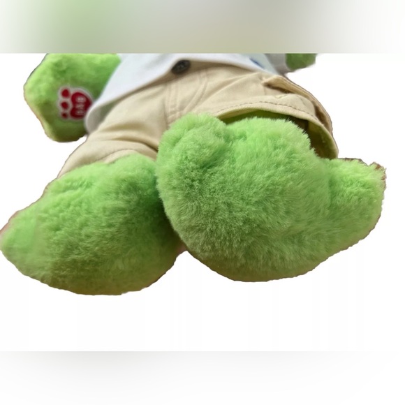 Green Frog Plush Build A Bear Workshop 16" Khaki Cargo Shorts T Shirt Preppy - Picture 5 of 13